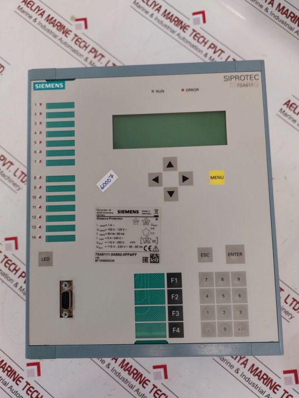 SIEMENS SIPROTEC 7SA6111-5AB92-0PP4/FF DISTANCE PROTECTION RELAY MODULE