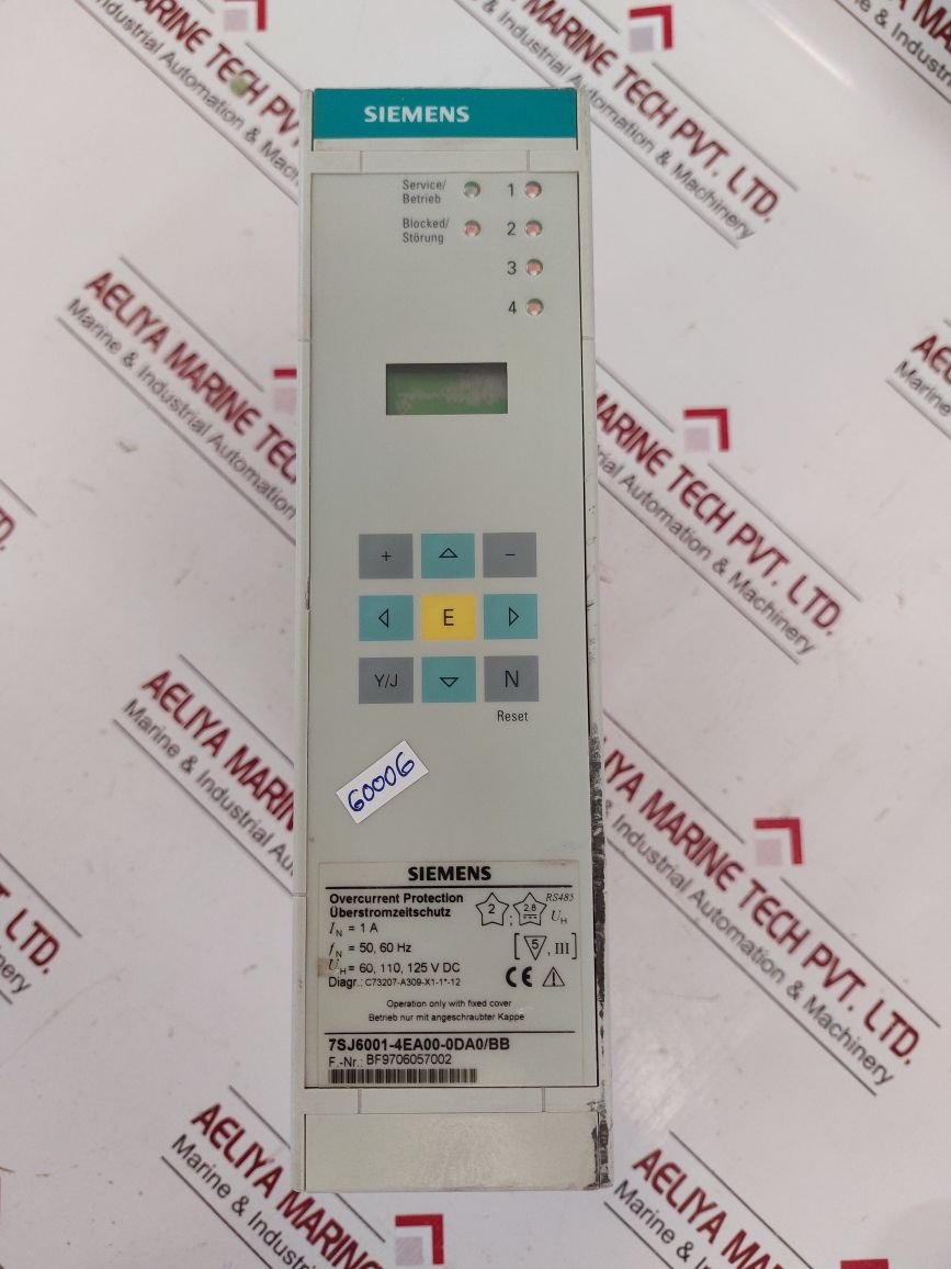 SIEMENS 7SJ6001-4EA00-0DA0/BB OVERCURRENT PROTECTION RELAY MODULE