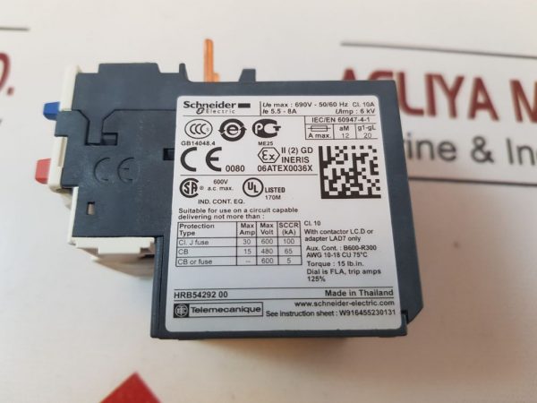 SCHNEIDER ELECTRIC TELEMECANIQUE LRD12 THERMAL OVERLOAD RELAY