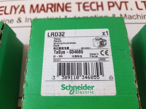 SCHNEIDER ELECTRIC TELEMECANIQUE LRD32 THERMAL OVERLOAD RELAY