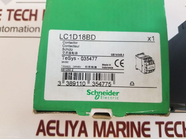 TELEMECANIQUE SCHNEIDER ELECTRIC LC1D18BD CONTACTOR 24V DC