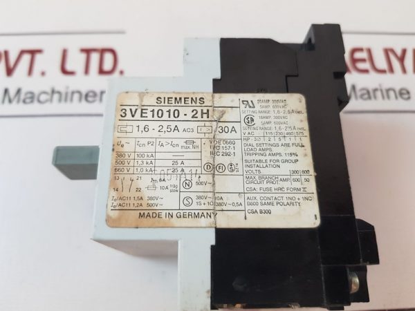 SIEMENS 3VE1010-2H MOTORSIEMENS 3VE1010-2H MOTOR STARTER PROTECTOR 30A STARTER PROTECTOR 30A