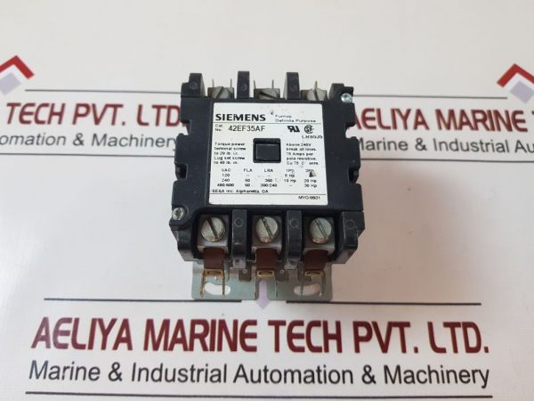 SIEMENS 42EF35AF DEFINITE PURPOSE CONTACTOR