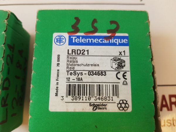 TELEMECANIQUE SCHNEIDER ELECTRIC LRD 21 THERMAL OVERLOAD RELAY