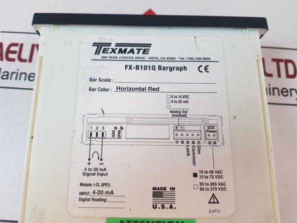 TEXMATE FX-B101Q HORIZONTAL RED BARGRAPH METER