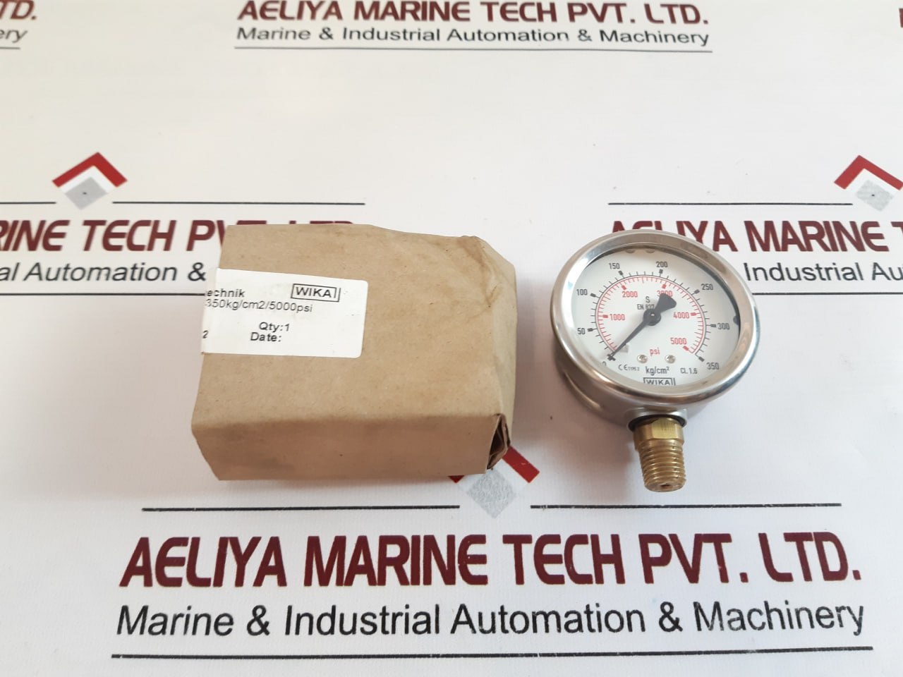 Wika En 837-1 0-5000 Psi 0-350 Kg/Cm2 Pressure And Temperature Measurement Gauge