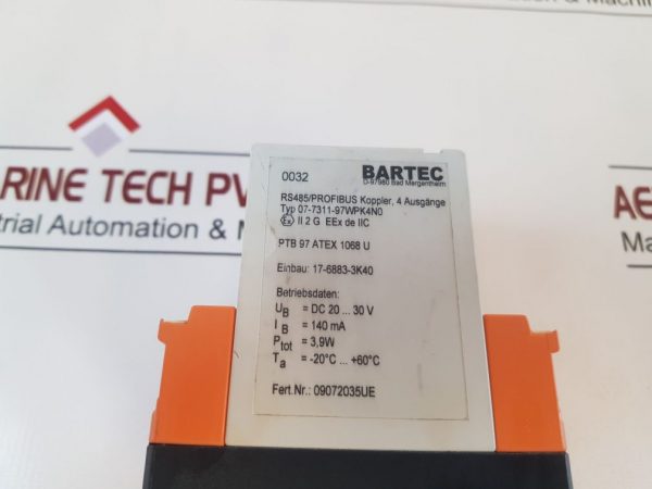 BARTEC RS485/PROFIBUS KOPPLER 07-7311-97WPK4N0/07-7311-97WPK4NO