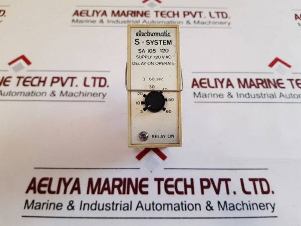 ELECTROMATIC S-SYSTEM SA 105 120 DELAY ON OPERATE RELAY WITH BASE 250VDC