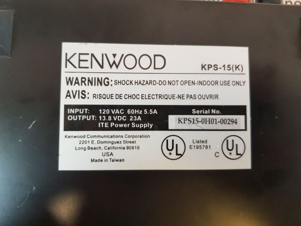 KENWOOD KPS-15(K) DC SWITCHING POWER SUPPLY 120VAC