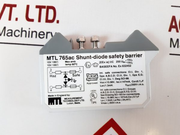 MEASUREMENT TECHNOLOGY MTL 765AC SHUNT-DIODE SAFETY BARRIER 15V