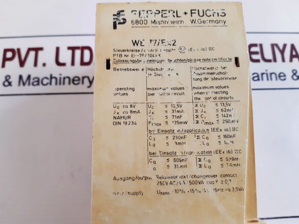 PEPPERL+FUCHS WE 77/EX2 SWITCH AMPLIFIER 01669 S