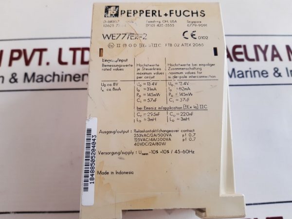 PEPPERL+FUCHS WE77/EX-2 SWITCH AMPLIFIER 129198