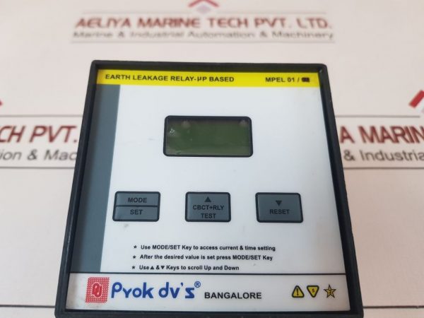 PROK DV’S MPEL 01 EARTH LEAKAGE RELAY 415VAC