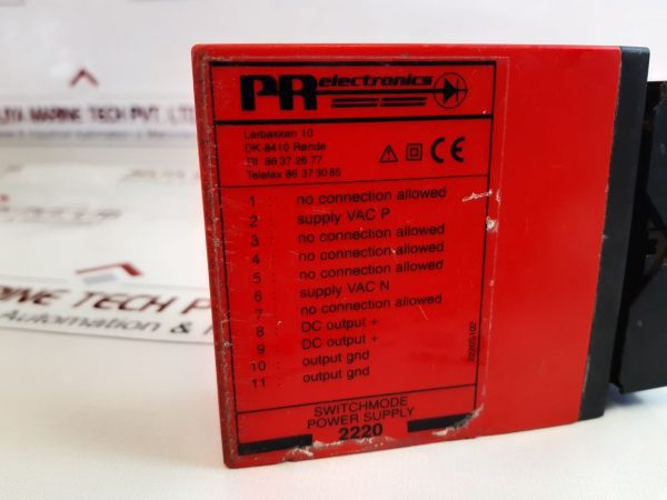 PR ELECTRONICS 2220 SWITCHMODE POWER SUPPLY WITH BASE
