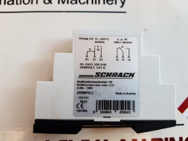 SCHRACK ZR5MF011 MULTIFUNCTION TIME RELAY 1CO