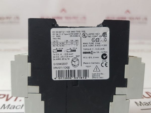 SIEMENS SIMIREL 3RN1011-1CK00 THERMISTOR MOTOR PROTECTION RELAY