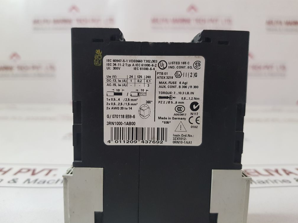 SIEMENS SIRIUS 3RN1000-1AB00 THERMISTOR MOTOR PROTECTION RELAY 300V