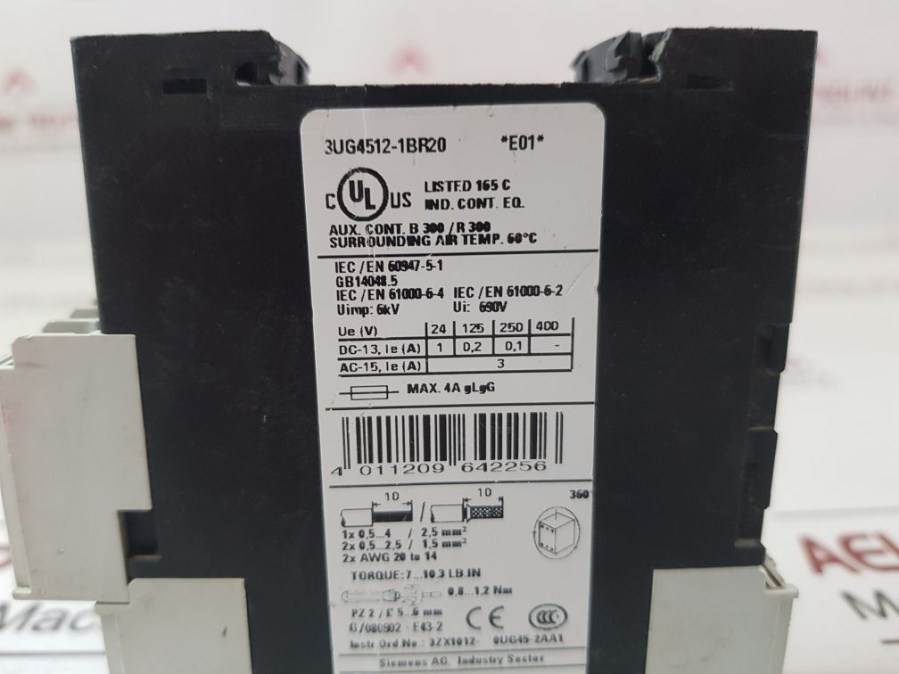 Siemens Sirius 3ug4512-1br20 Voltage Monitoring Relay 690v - Aeliya Marine