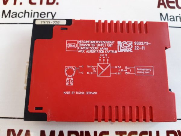 STAHL 9303/11-22-11 TRANSMITTER SUPPLY UNIT 24VDC