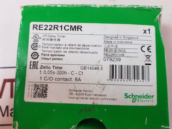 SCHNEIDER ELECTRIC TELEMECANIQUE RE22R2CMR OFF DELAY TIMER