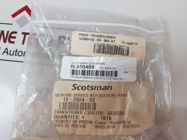 Scotsman 12-2924-02 Transformer (230v/12v)