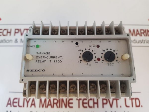 SELCO T 2200 3-PHASE OVER-CURRENT RELAY 5A