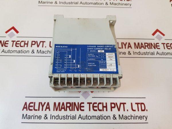 SELCO T2500 3-PHASE SHORT-CIRCUIT OVER-CURRENT RELAY 3A