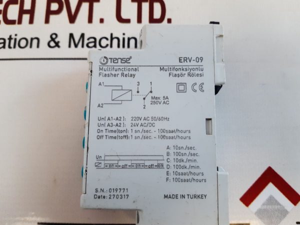 TENSE ERV-09 MULTIFUNCTIONAL FLASHER RELAY 250V AC