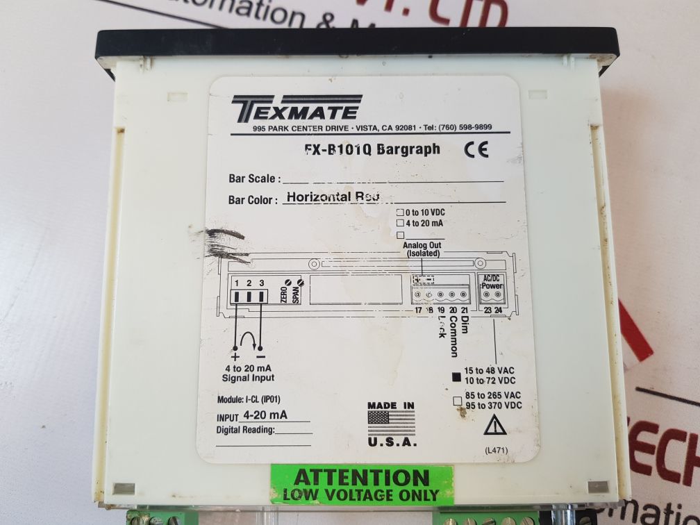 TEXMATE FX-B101Q BARGRAPH METER 0 TO 10 VDC
