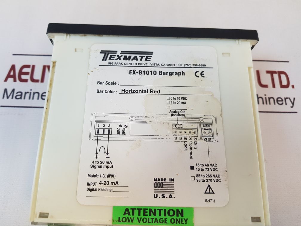 TEXMATE FX-B101Q BARGRAPH METER 10 TO 72 VDC