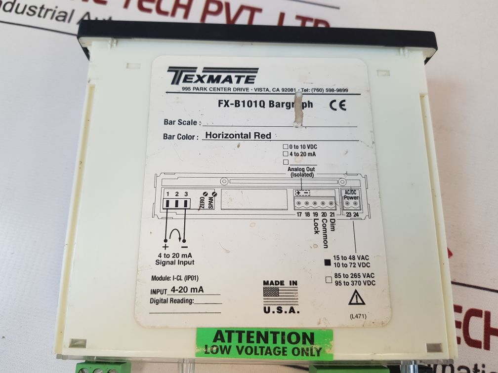 TEXMATE FX-B101Q BARGRAPH METER 0 TO 10 VDC