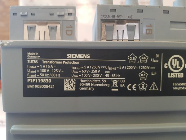 Siemens 7ut85 Siprotec Transformer Protection Relay