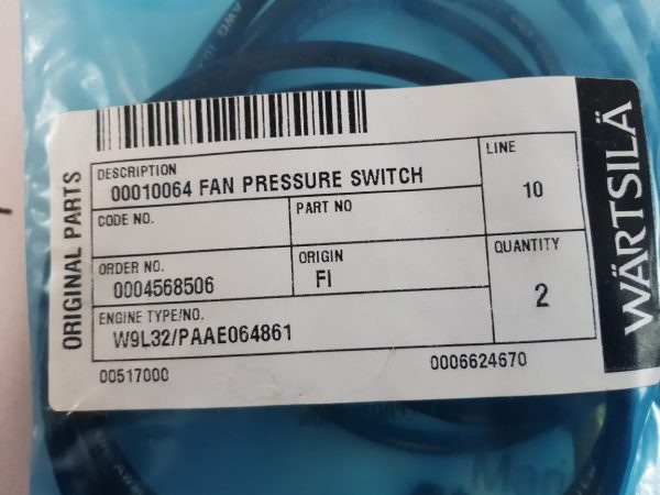 Wartsila 20ps050da150k130k Fan Pressure Switch