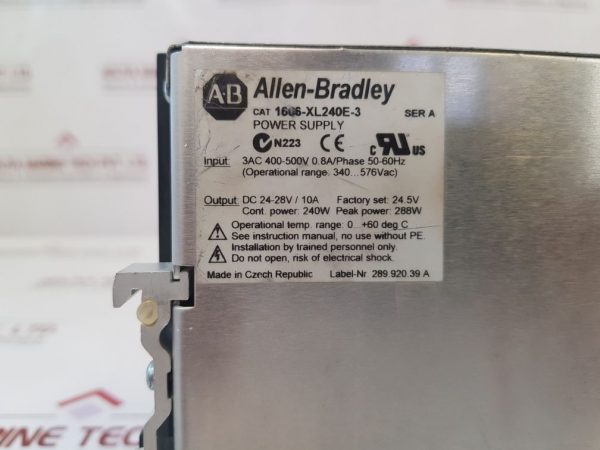 ALLEN-BRADLEY 1606-XL240E-3 POWER SUPPLY SER: A