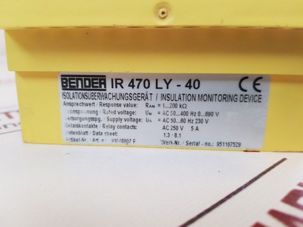 Bender Ir 470 Ly-40 Insulation Monitoring Device