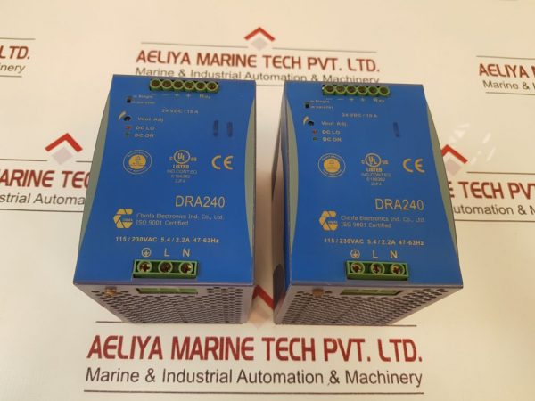 CHINFA ELECTRONICS DRA240-24A POWER SUPPLY 24 VDC