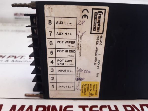 Crompton Tyco Electronics 262-ddtw Panel Meter