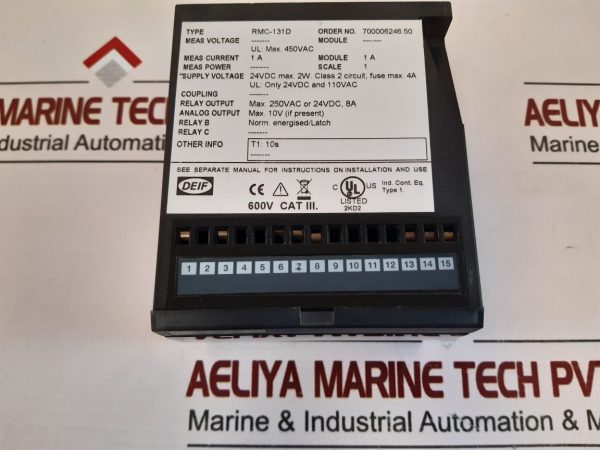 Deif Rmc-131d/2 Differential Current Relay