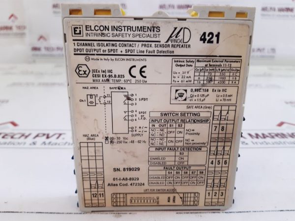 Elcon Endress + Hauser Fxn 421 Isolating Switch Repeater 11v