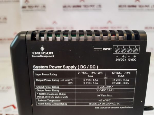 Emerson Delta V Kj1501x1-bc2 Power Supply