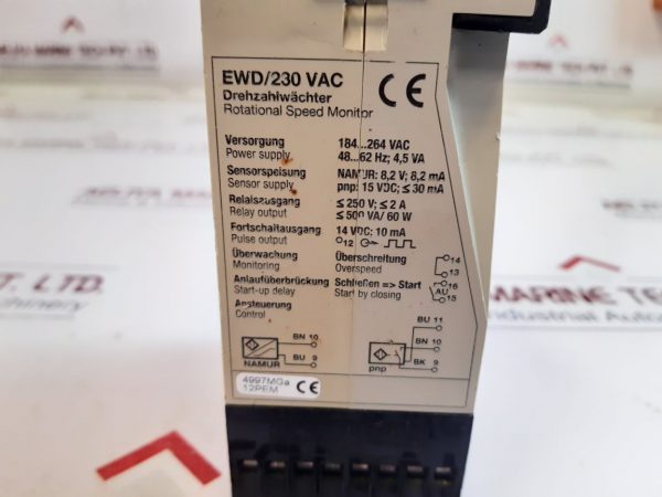 Flender Ewd/230 Vac Rotational Speed Monitor 10 Ma