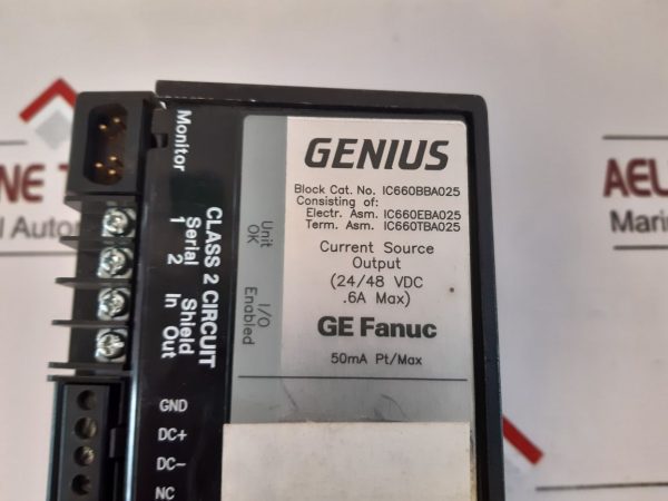 Ge Fanuc Ic660tba025k Current Source Output 24/48 Vdc