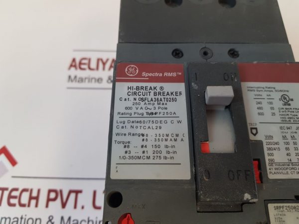 General Electric Sfla36at0250 Circuit Breaker