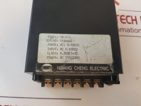 Hsiang Cheng Mv-u-6 Voltage Panel Meter