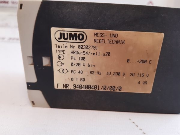 Jumo Hrow-54/re11.u20 Temperature Controller 00302791