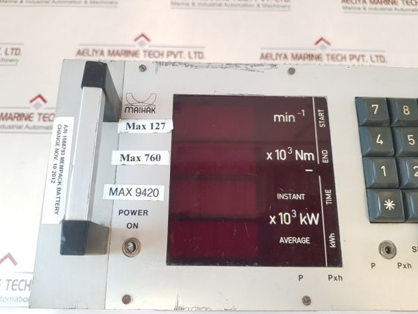 Maihak Mds 820 Torsiometer Ship's Propeller Shaft Speed Power Measure Meter