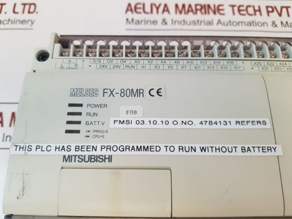 Mitsubishi Electric Fx-80mr-es Programmable Controller 100-240vac