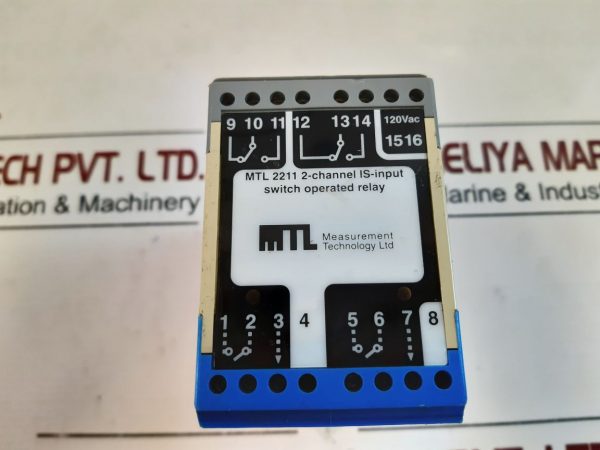 MEASUREMENT TECHNOLOGY MTL 2211 2-CHANNEL IS-INPUT SWITCH OPERATED RELAY