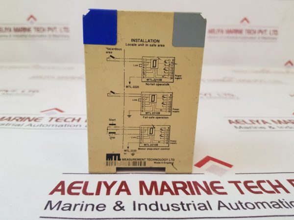 MEASUREMENT TECHNOLOGY MTL2210B 1-CHANNEL SWITCH OPERATED RELAY 24VDC