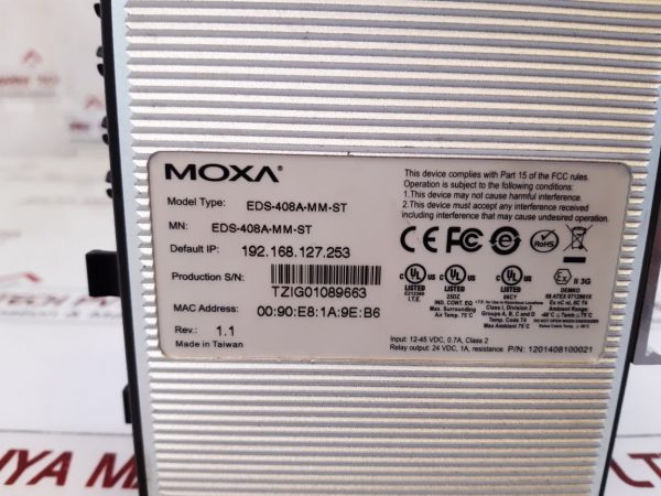 Moxa Eds-408a-mm-st Ethernet Switch 1201408100021